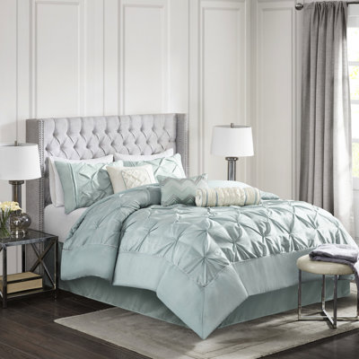Couette 7 pièces pour lit King - Garnissage, magnifique avec couette, taies d'oreiller, coussins décoratifs et cache-sommier, décoration de chambre envoûtante