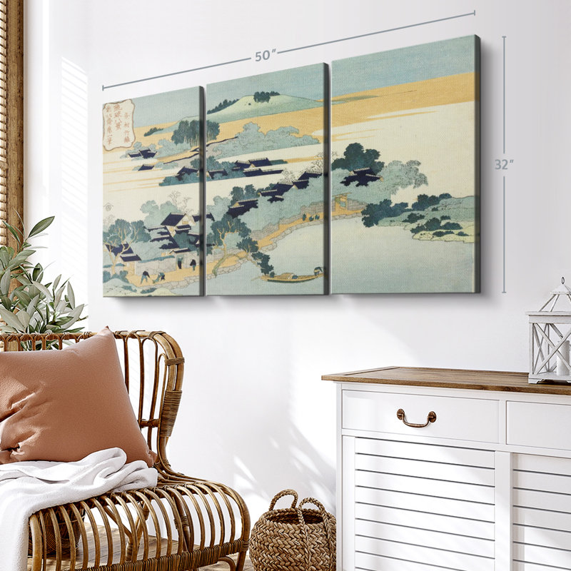 «Bamboo Hedge At Kumemura», 3 pièces sur toile, H 32 po x l 50 po x P 1,25 po