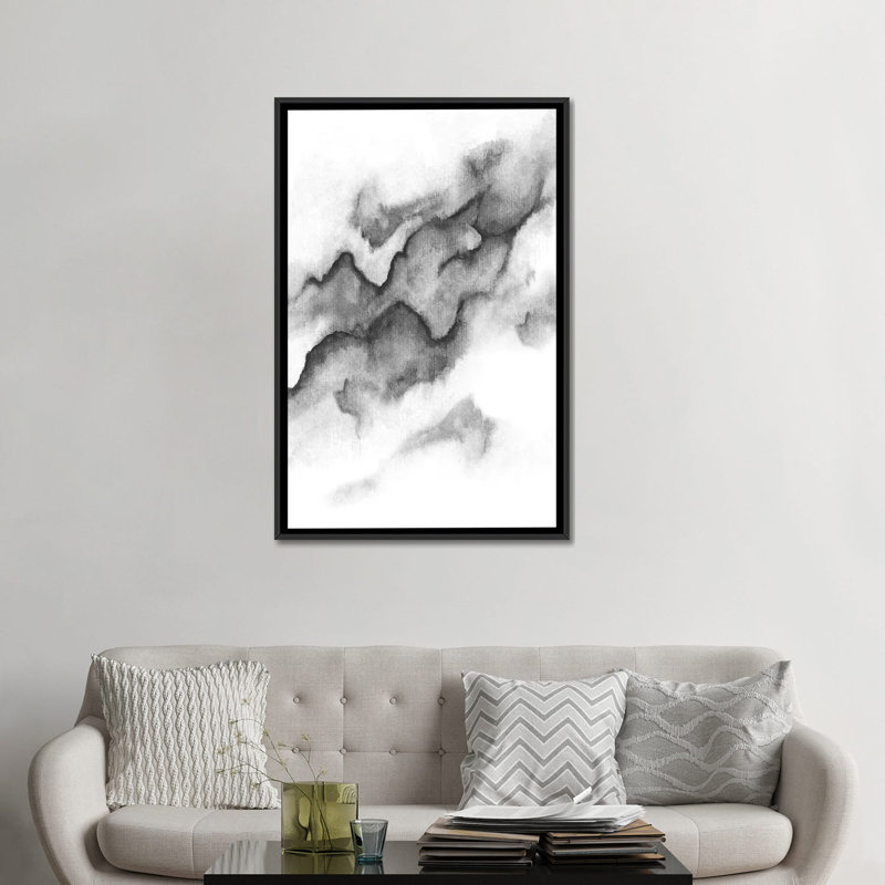 "Abstract" par Marco Gonzalez, impression sur toile tendue, H 48 po x l 32 po x P 1,5 po, Toile encadrée noire, Pas de tapis