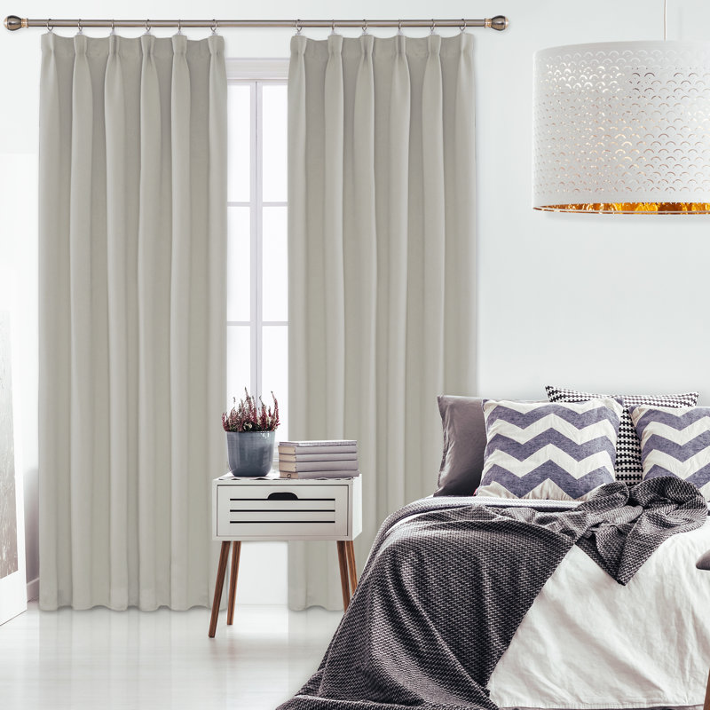 Farhod Blackout Curtain, 117cm Width x 229cm Drop, Light Beige