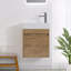Meuble-lavabo flottant mural avec lavabo en résine blanche et porte d'armoire à fermeture en douceur-1329957223