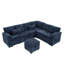 Canapé d'angle modulaire en L 97 po avec siège et repose-pieds de rangement en L 97 po, canapé d'angle en chenille avec 7 sièges et 2 coussins pour le salon-9220837