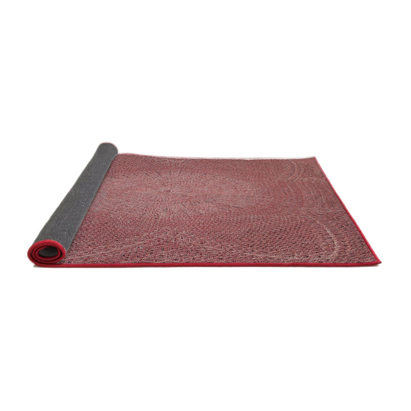 Tapis brun clair tissé à la machine, Rond 7 pi