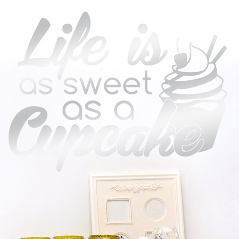 Wall Decal, Shiny Silver, Large