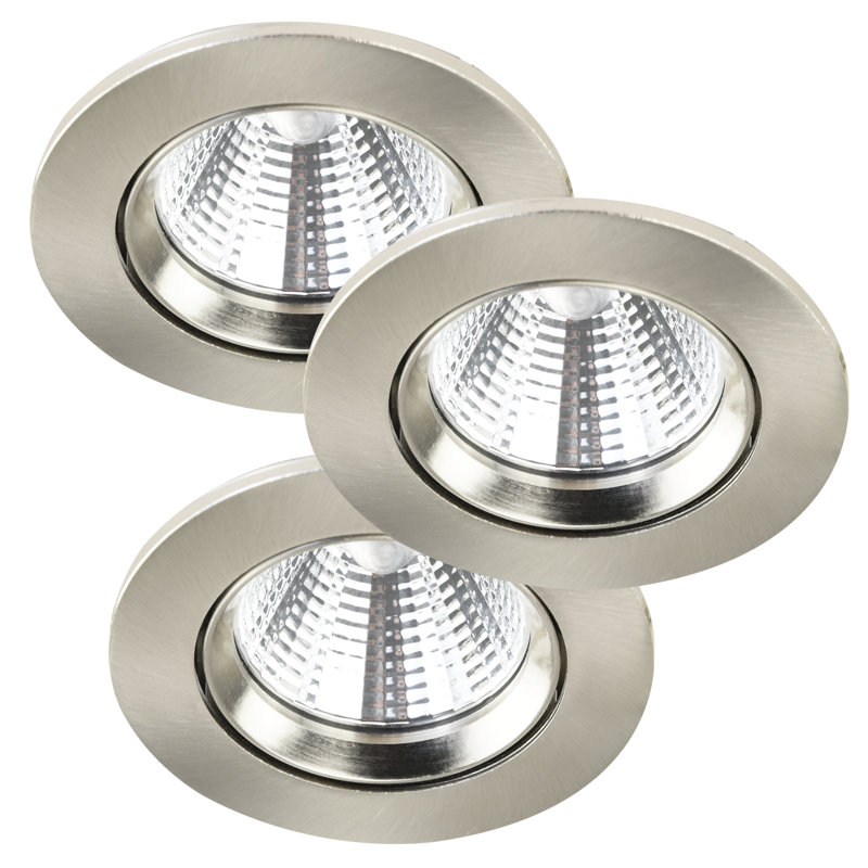 Fremont 8.5cm LED Recessed Lighting Kit, Brushed Steel