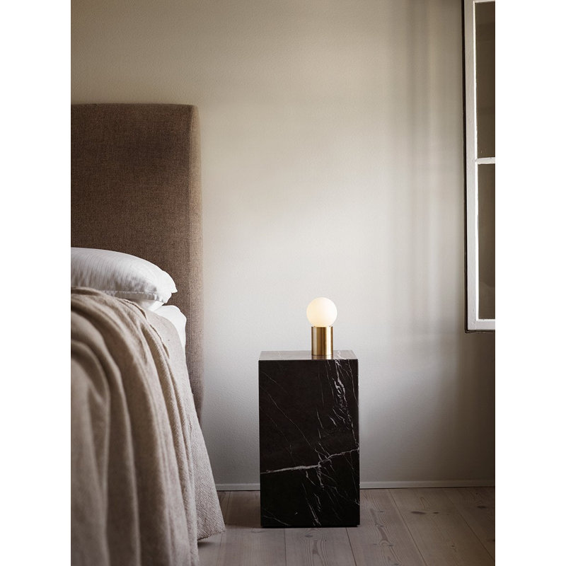 Plinth Marble End Table, Gray Kendzo, 20.1" H x 11.8" W x 11.8" D