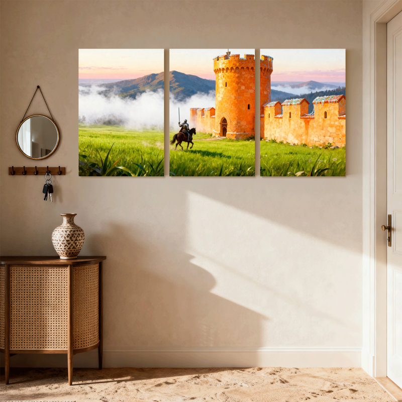 Ensemble de 3 reproductions d'art sur toile Mid-Century, H 18 po x l 36 po