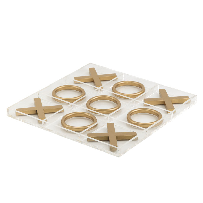Ensemble de jeu transparent Tic Tac Toe en acrylique Lounsbury, Or