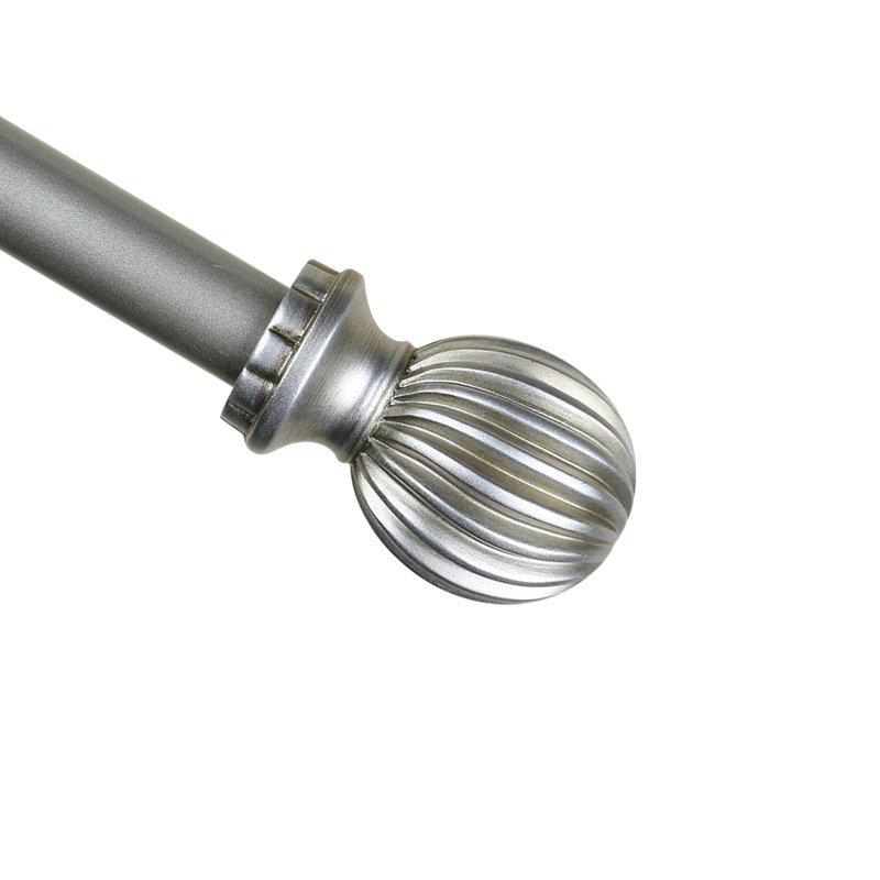 Tringle à rideaux simple réglable Claymore, l 48 po x p 6,75 po, Étain