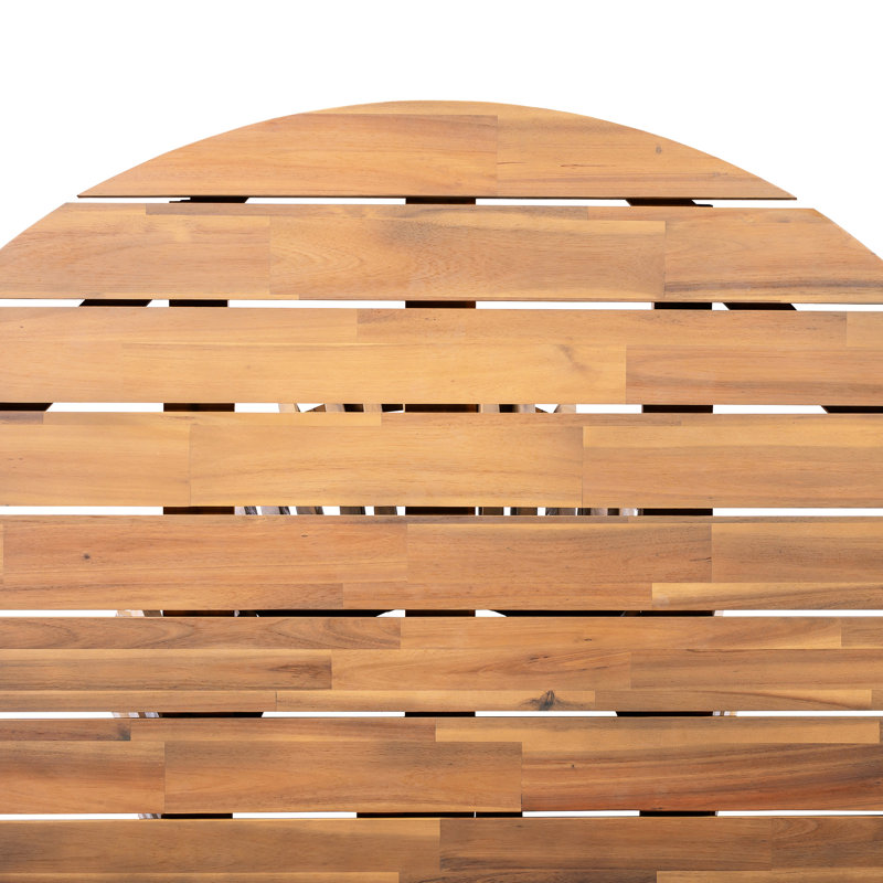 Table de salle à manger ronde en bois 45,92 pouces avec charme rustique d'apparence, construction stable, utilisation polyvalente dans le patio décoratif pour le balcon et le mélange harmonieux au bord de la piscine, base distinctive, vaisselle amplement spacieuse