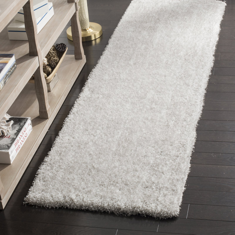Winnett Shag Hand Tufted Performance Solid Color Rug, Runner 2'3" x 8'