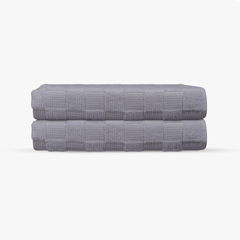 Taylorlynn 2 pcs Turkish Bath Towels Set, Silver