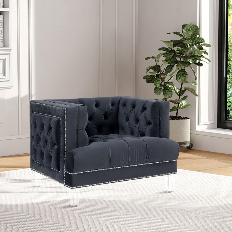 Chaise Ansario, Velours noir