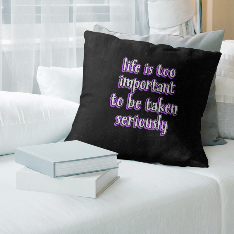 Coussin Life & Levity, 20 po x 20 po, Mauve, Housse de coussin seulement - sans coussin