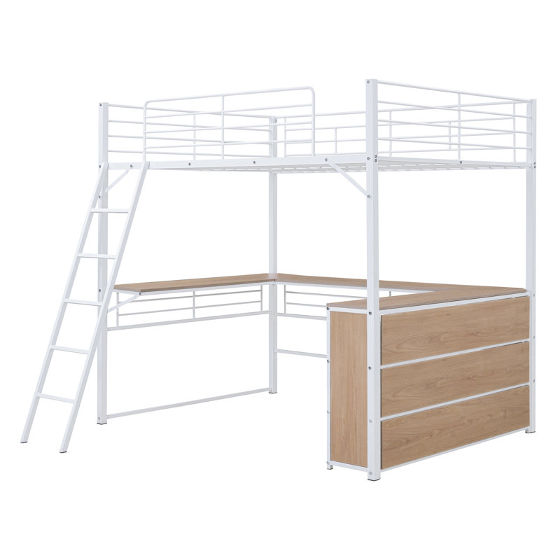 Lit mezzanine en métal peu encombrant
