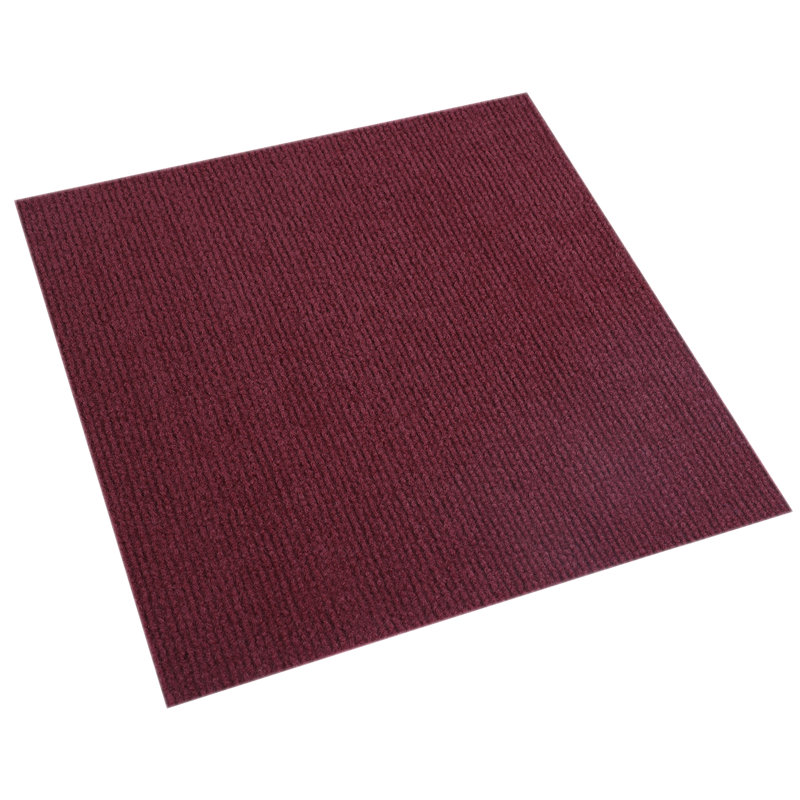 Carreau de tapis auto-adhésif 11,81 po x 11,81 po, Vin rouge