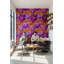 Papier peint floral papillon et décoration murale amovible mauve