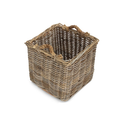 Angie Rattan Log Carrier Basket