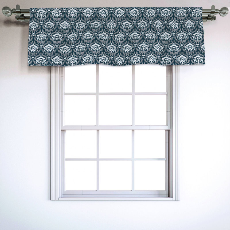 Sateen Damask Ruffled Window Valance
