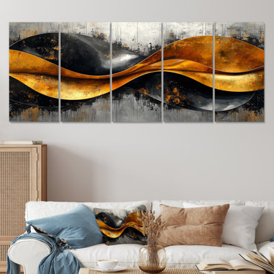 Geometric Cooper Waves III - Abstract Spirals Wall Art - Modern Wall Art Canvas