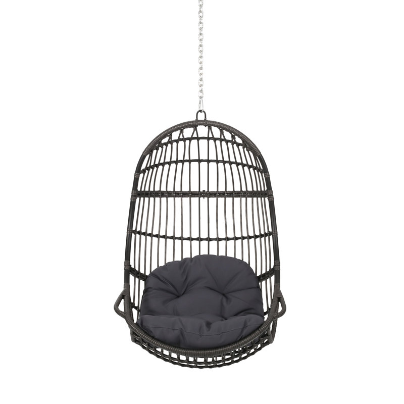 Balancelle suspendue Fam, rotin gris design
