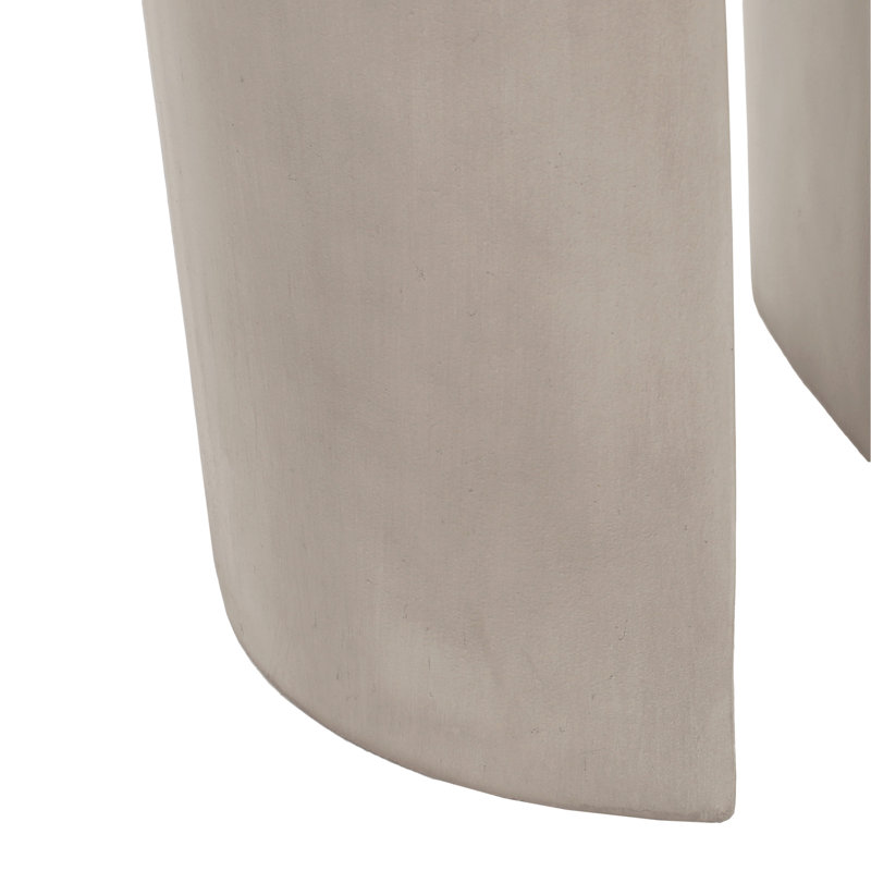 Outdoor MGO Round  With U-Shape Side Table, Light Grey