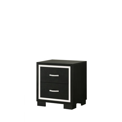 Table de chevet pour chambre à coucher, table de chevet moderne à 2 tiroirs avec poignées en métal