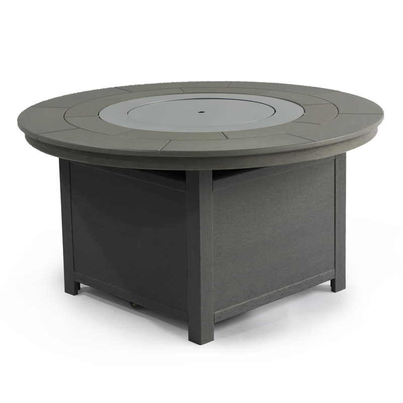 LuXeo Vail 25"(H) x 48"(W) Round Fire pit Set with 4 Deep Seating Chairs, 5-Piece, Gray