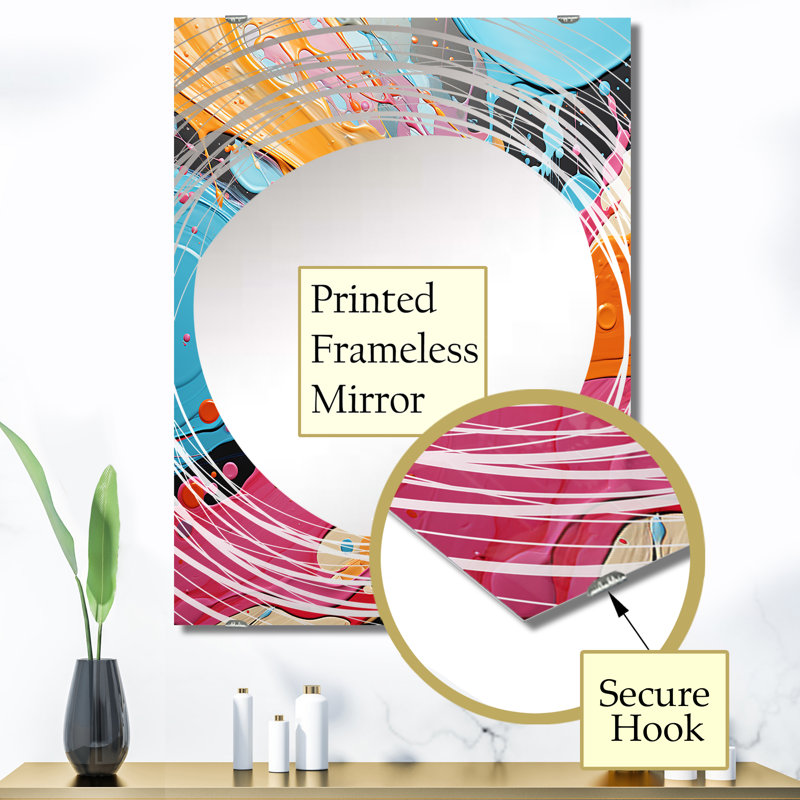Abstrait Pop Fusion I - Grand miroir mural Pop Art MIR135794, 40 po x 30 po