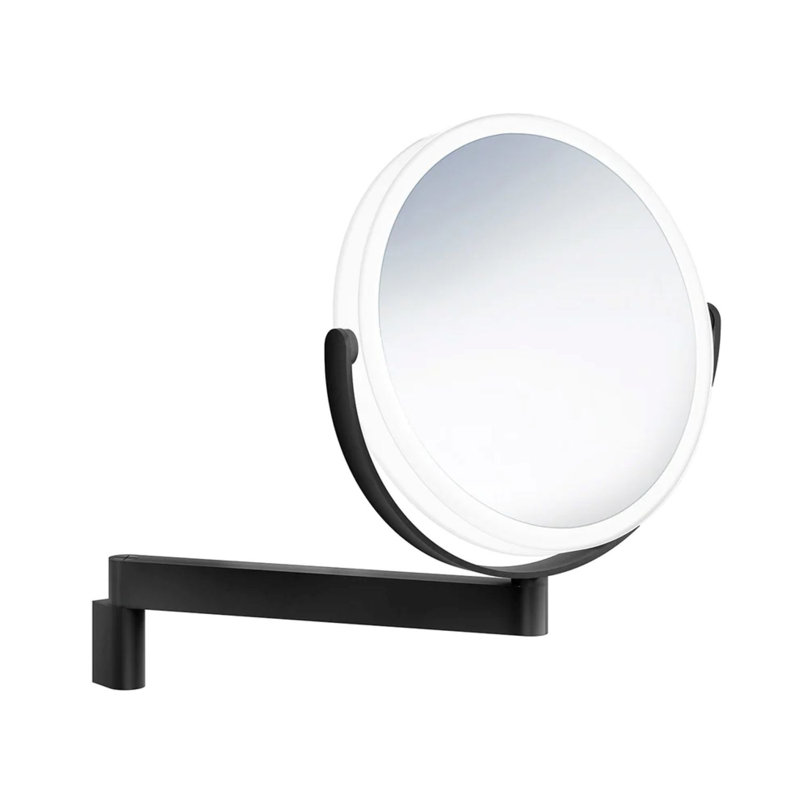 Miroir de rasage / de maquillage mural , Noir mat
