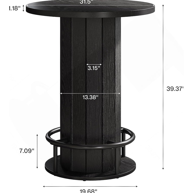 Table basse, table basse, table basse ronde, Noir