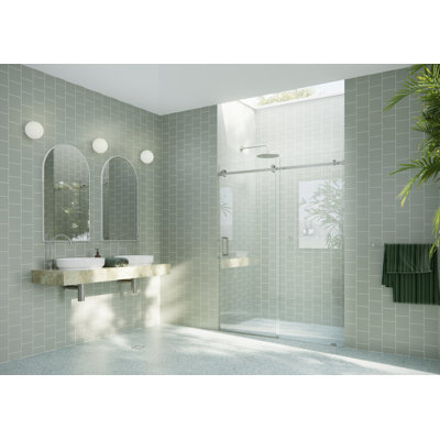 Astro 60 - 64 in. x 78 in. Fully Frameless Glass Sliding Shower Door