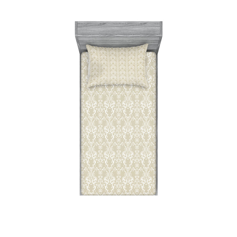 Drap-housse et coussin décoratif Ambesonne Basketball, blanc cannelle pâle