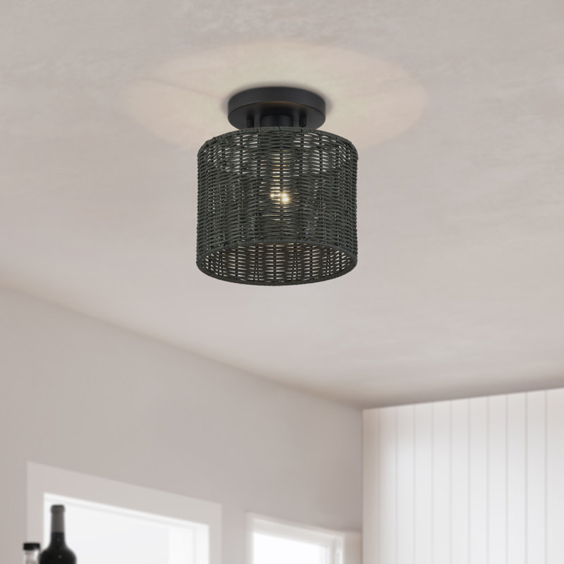Petit luminaire semi-encastré 1 lumière Arsdale, Gris, Noir mat