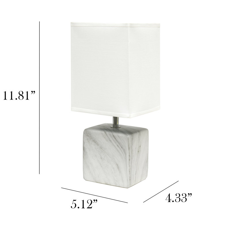 Eri Ceramic Table Lamp, White, White