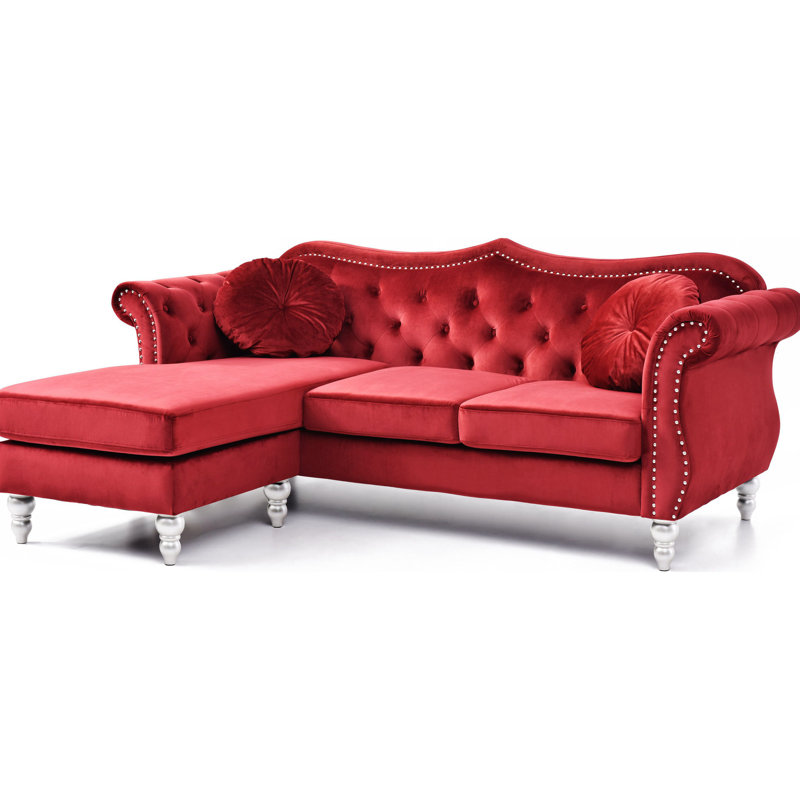 Karisa Velvet L-Shaped Sectional Left Hand Facing