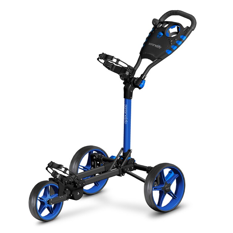 3-Wheel Golf Push Cart Lightweight Push Pull Golf Cart Trolley Sturdy  Foldable