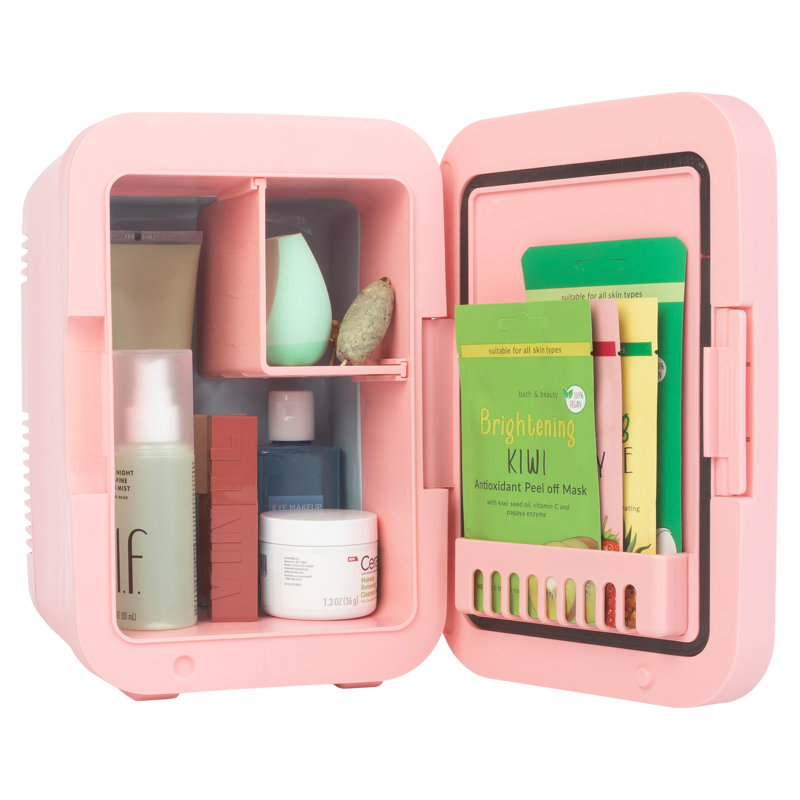Mini-réfrigérateur portatif de comptoir 0,14 pieds cubes Home-Complete - rose, Rose