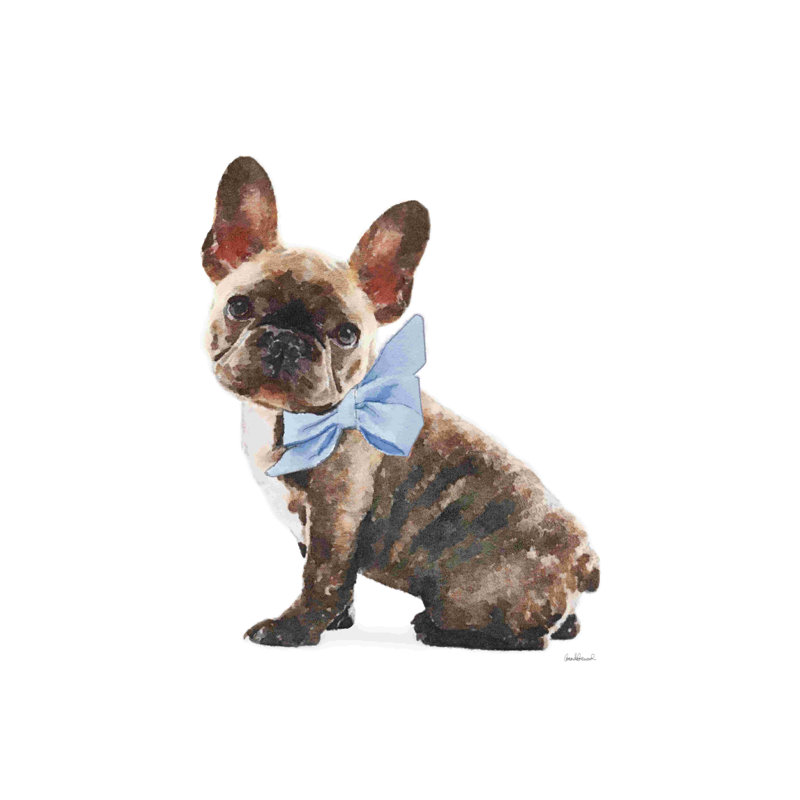 Frenchie Vii - peinture sur toile tendue, H 18 po x l 12 po