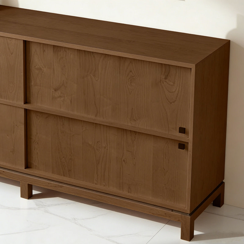 Buffet en bois massif à grande capacité de rangement, 33.46" H x 70.86" W x 16.53" D, Noyer