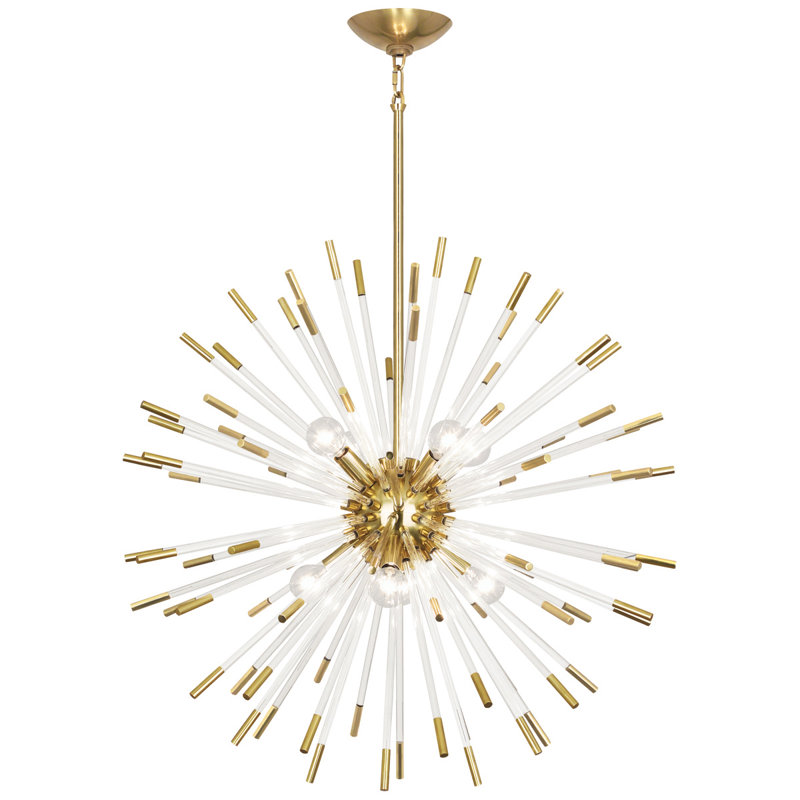Andromeda 8 - Light Chandelier, Modern Brass, 28" H x 28" W x 28" D