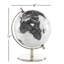 Globe terrestre en métal blanc