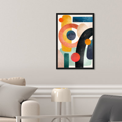 Bright Shapes - Graphic Art Print on Canvas