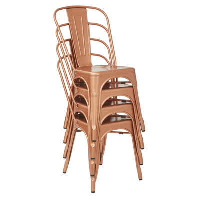 Chaise de salle à manger empilable en métal Ogawa
