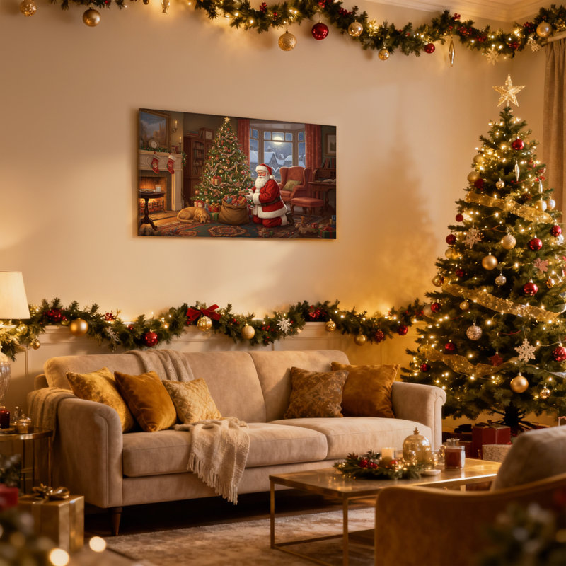 Arbre de Noël de Noël, ensemble de 3 impressions sur toile, H 16 po x l 24 po