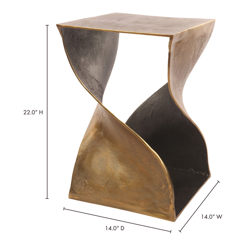 Floor Shelf End Table, Brass