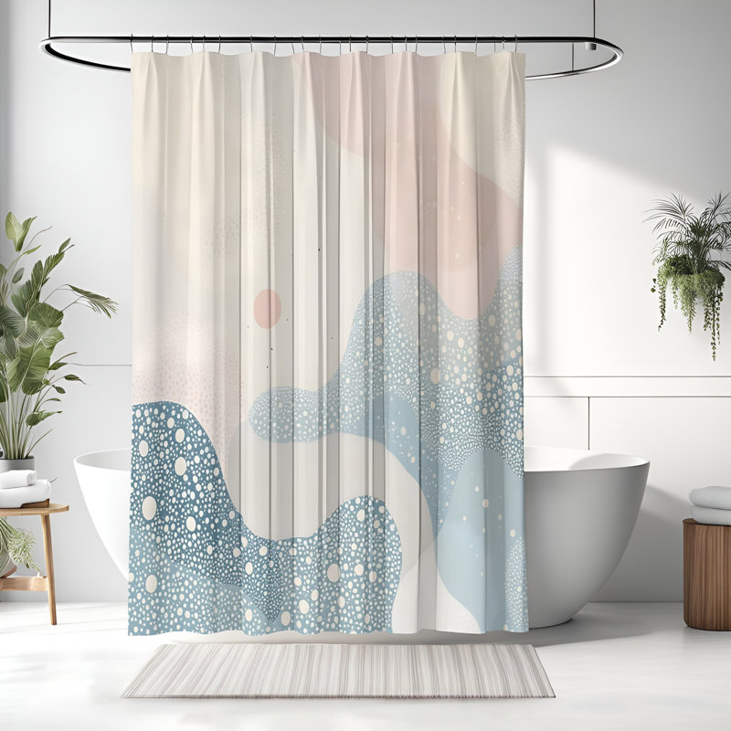 Rideau de douche avec tapis de bain, H 83 po x l 70 po