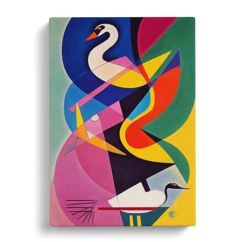 Swan In Abstract No.1 - Wrapped Canvas, 50cm H x 35cm W x 3cm D
