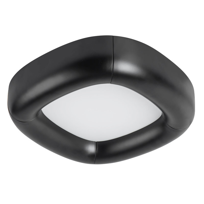 Folio 15-in Black dimmable LED Flush Mount, Matte Black