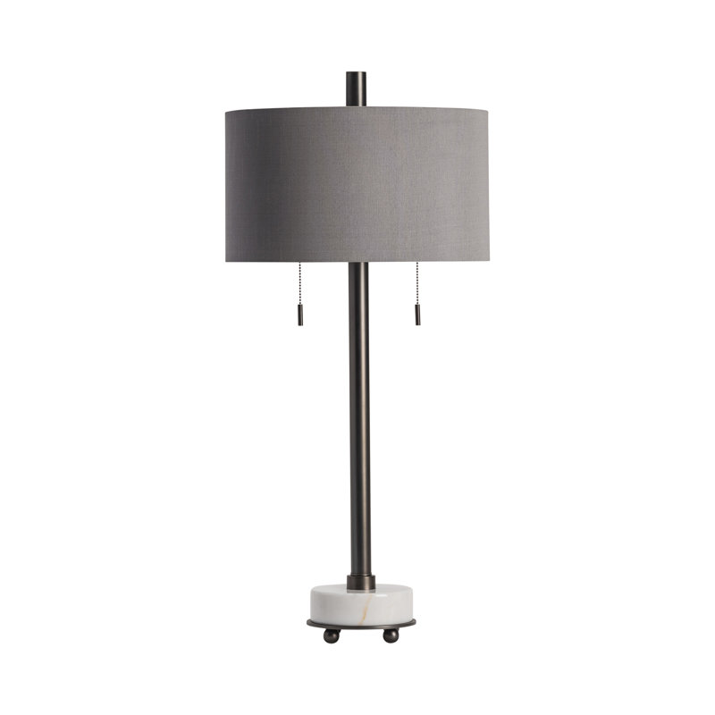 32"  Table Lamp With Gray Shade